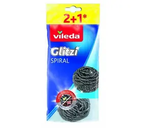 Vileda Glitzi Spiral Inox Drahtgitter (3 Stück) / Edelstahl / Spirale