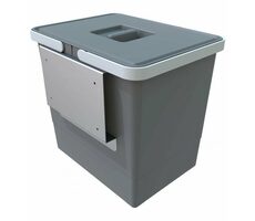 Elletipi Easy 15 L Einbau-Türabfallbehälter grau / mit Deckel / 30 x 29 x 23 cm