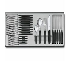 VICTORINOX Swiss Modern Besteckset 24-teilig schwarz / Edelstahl