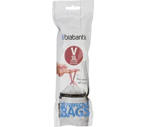 Brabantia PerfectFit Typ V Müllbeutel 2-3 l / einziehbar / 20 Stück pro Packung