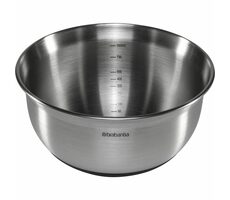 Brabantia Schüssel Edelstahl/Silikon silber-schwarz 1 L / Durchmesser 17,2 cm / Höhe 8,9 cm