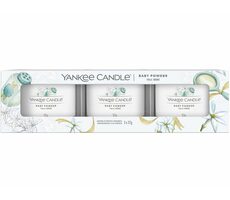 Yankee Candle Baby Powder - Set Votivkerzen gefüllt im Glas 3x 37g / Brenndauer: bis zu 3x 10h