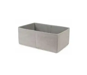 Compactor Oxford Aufbewahrungsbox klein grau-beige / 26 x 42 x 16,5 cm / Polyester
