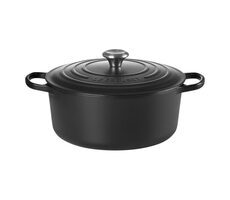 Le Creuset Signature Topf mit Deckel 22 cm schwarz