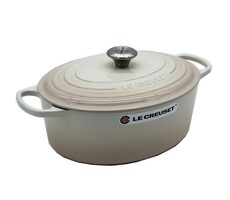 Le Creuset Signature Ovaler Topf mit Deckel 31 cm beige
