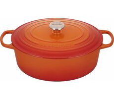 Le Creuset Signature Ovaler Topf mit Deckel 33 cm orange