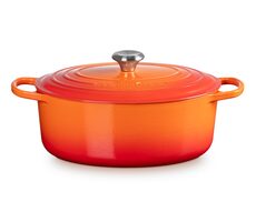 Le Creuset Signature Ovaler Topf mit Deckel 31 cm orange