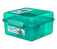 Sistema Lunch Dreikammerbox mit Joghurtbehälter mit Doppeldeckel 2 l mint