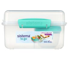 Sistema TO GO Dreikammerbox mit Joghurtbecher mit Doppeldeckel 2l Farbmix