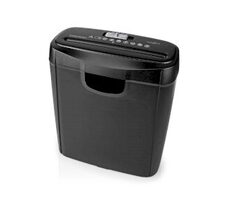 Nedis Aktenvernichter schwarz / Bandschnitt / 6x A4-Seiten / 10 l / 190 W 