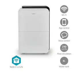 Nedis SmartLife Luftentfeuchter / WLAN / 30 l-Tag / Luftentfeuchtung / Kontinuierlich / Wäschetrocknung / Ventilation / Android & iOS 