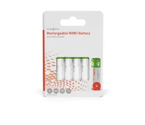 Nedis wiederaufladbare Ni-MH-Akkus AA 4 Stück / 1,2 V DC / 1300 mAh 