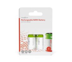 Nedis Wiederaufladbarer Ni-MH-Akku C 2 Stück / 1,2 V DC / 4000 mAh / Vorgeladen / HR14