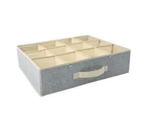 MSV atmungsaktive Schubladenbox mit 12 Fächern grau / Polypropylen / 45 x 36 x 12 cm