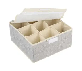 MSV atmungsaktive Schubladenbox mit 9 Fächern grau / Polypropylen / 26,5 x 26,5 x 13 cm