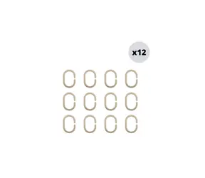 MSV 12er Set Duschvorhangringe beige / Polypropylen / 5,8 x 3,8 cm