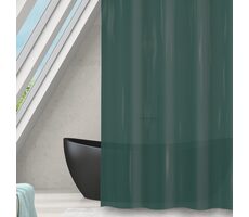 MSV ROMANA Duschvorhang dunkelgrün / durchscheinend / 180 x 180 cm / PEVA