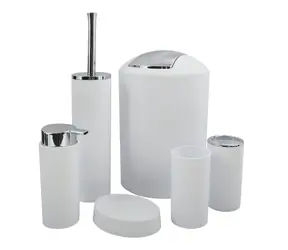 MSV HANNAH 6er Set Badaccessoires weiß/Kunststoff