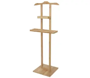 Compactor Bamboo - Bambus-Kleiderständer mit Ablagefläche / 44,5 x 32 x 115 cm