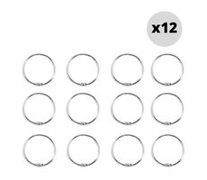 Spirella RINGO 12er Set Duschvorhangringe, Metall verchromt /  4 cm