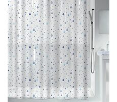 Spirella WATERDROP Duschvorhang Tropfenmotiv 180 x 200 cm weiß-blau / PEVA