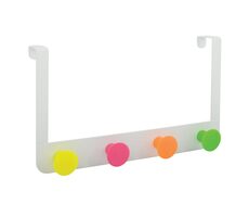 Spirella RONDA Neon Türhänger mit 4 farbigen Haken matt weiß / Metall / 44 mm