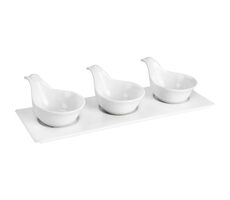 Lamart Dine Servierschüssel-Set 3-teilig weiß / 34 x 12cm / Porzellan