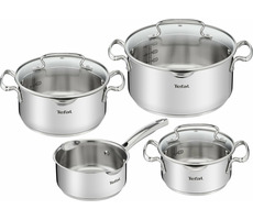 TEFAL Duetto+ G719S734 Edelstahl-Kochgeschirrset 7-teilig / 3x Topf / 3x Deckel / 1x Stielkasserolle
