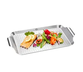 Gefu BBQ Grillrost / Edelstahl / 25,4 x 42,5 x 2,9 cm