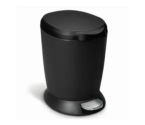 Simplehuman Tretabfalleimer - 6 l / schwarzer Kunststoff