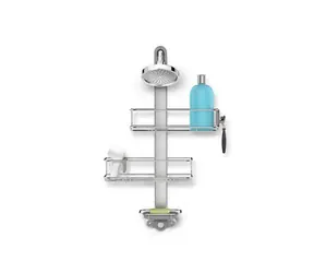 Simplehuman Verstellbares Set aus Regalen und Duschhalter / Caddy - hängend / Edelstahl / ALU