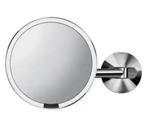 Simplehuman Kosmetikspiegel an der Wand/ Sensor/ LED-Beleuchtung/ 5-fach/ Netz/ glänzender Edelstahl