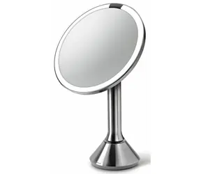 Simplehuman Kosmetikspiegel Sensor Touch / DUAL LED-Beleuchtung / 5-fach / wiederaufladbar / mattierter Edelstahl