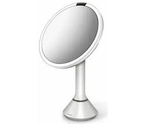 Simplehuman Kosmetikspiegel Sensor Touch / DUAL LED-Beleuchtung / 5x / wiederaufladbar / weißer Stahl