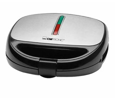 Clatronic ST-WA 3670 / Sandwichmaker & Waffeleisen & Grill 3 in 1 / 800 W / 3 Herdarten / Edelstahl / Schwarz
