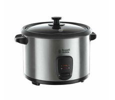 Russell Hobbs Cook@Home 19750-56 schwarz-silber / Reiskocher und Dampfgarer / 700 W / 1,8 l / Edelstahl 