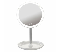 Platinet PMLY7W weiß / Kosmetikspiegel mit LED-Beleuchtung / 4 W / 80 lm / 600 mAh / microUSB / ABS+Glas