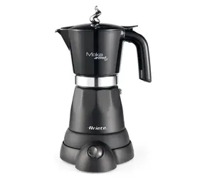 Ariete 1368 Moka Aroma Grande schwarz / elektrischer Moka-Wasserkocher / 480 W / 4 | 6 Tassen / warm halten