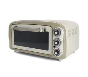 Ariete 0979 Vintage Beige / Elektrobackofen / 1380 W / 18 l / bis 230°C / 3 Betriebsarten / 60 Min. Timer / Grill + Tablett