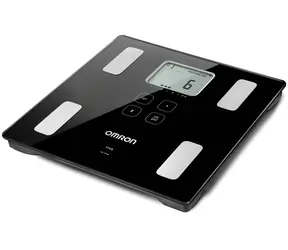 Omron Viva BF-222T schwarz / Personenwaage mit Körperanalysefunktion / Bluetooth / Android & iOS / Tragkraft 150 kg