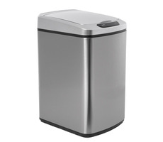 iQtech Quadrat 15 l silber / kontaktloser Abfallbehälter / quadratisch / Maße 28x22x41cm / Edelstahl/Kunststoff / IR / Stromversorgung 4xAA