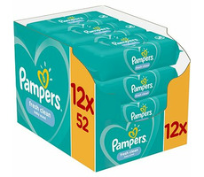 Pampers Fresh Clean Baby Wipes Feuchttücher 624 Stück (12x 52 Stück)