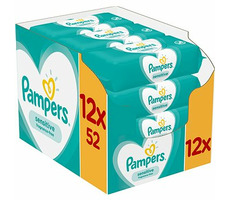 Pampers Sensitive Baby Wipes Feuchttücher 624 Stück (12x 52 Stück)