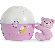 Chicco Projektor mit Next 2 Stars Melodie - Teddybär rosa / 3x AA Netzteil / ab 0+
