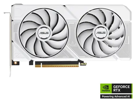 Asus Dual GeForce RTX 5060 OC 8GB weiß / Grafikkarte / 2565 MHz / 8 GB GDDR7 / 128-Bit / 1x HDMI + 3x DP / 550 W