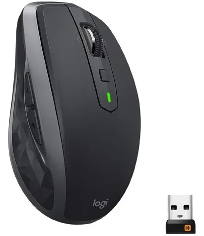 Logitech MX Anywhere 2S Graphite / Maus / kabellos / Lasersensor / Bluetooth / Dunkelfeld / Unifying-Empfänger