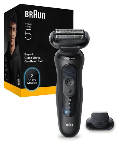 Braun 52-N1200S Rasierer, schwarz, Herren, Schnellladefunktion, Lithium- ION