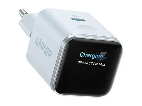 Anker Nano 45W SMART Display blau / Wandladegerät / 1x USB-C / GaN / TÜV
