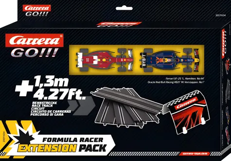 Carrera 71604 GO - 4x gerade +1,3 m Red Bull Verstappen + Ferrari Hamilton
