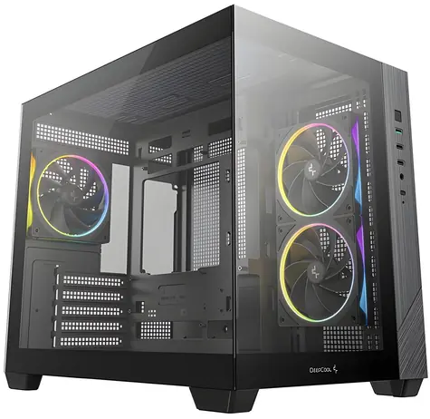DEEPCOOL CG330 3F schwarz / PC-Gehäuse / µATX / Ohne Netzteil / Gehärtetes Glas / 3x 120mm FL12